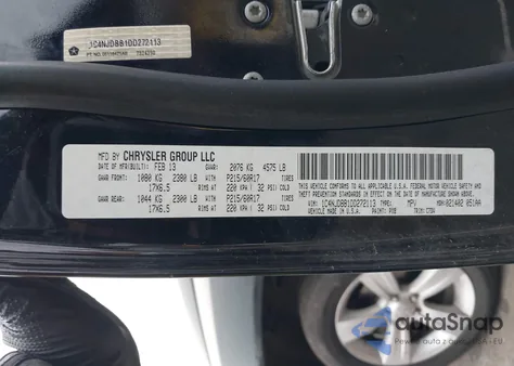 2013 Jeep Compass Sport z USA, uszkodzony, nr VIN 1C4NJDBB1DD272113